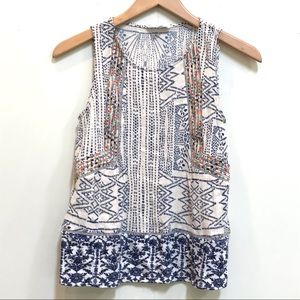 THML Boho Embroidered Tank Top (Sm)